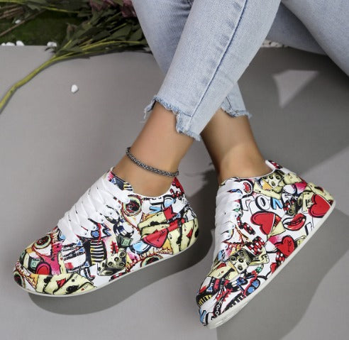 Lia™ - Sneakers mit Graffiti-Print