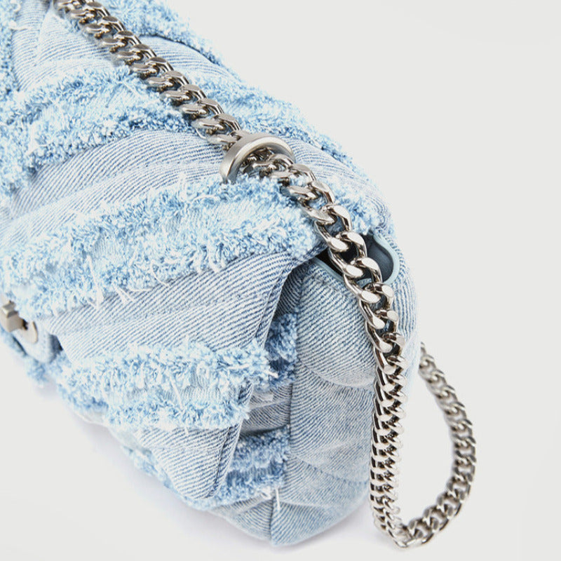 Macy - Elegant Light Blue Denim Shoulder Bag for Women
