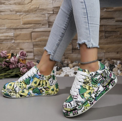 Lia™ - Sneakers mit Graffiti-Print
