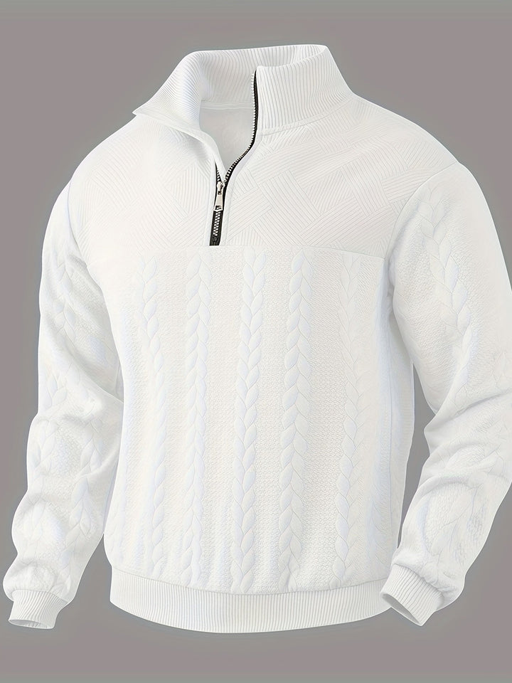 Alain™ - Vintage Herren-Pullover mit Reißverschluss aus Kaschmir