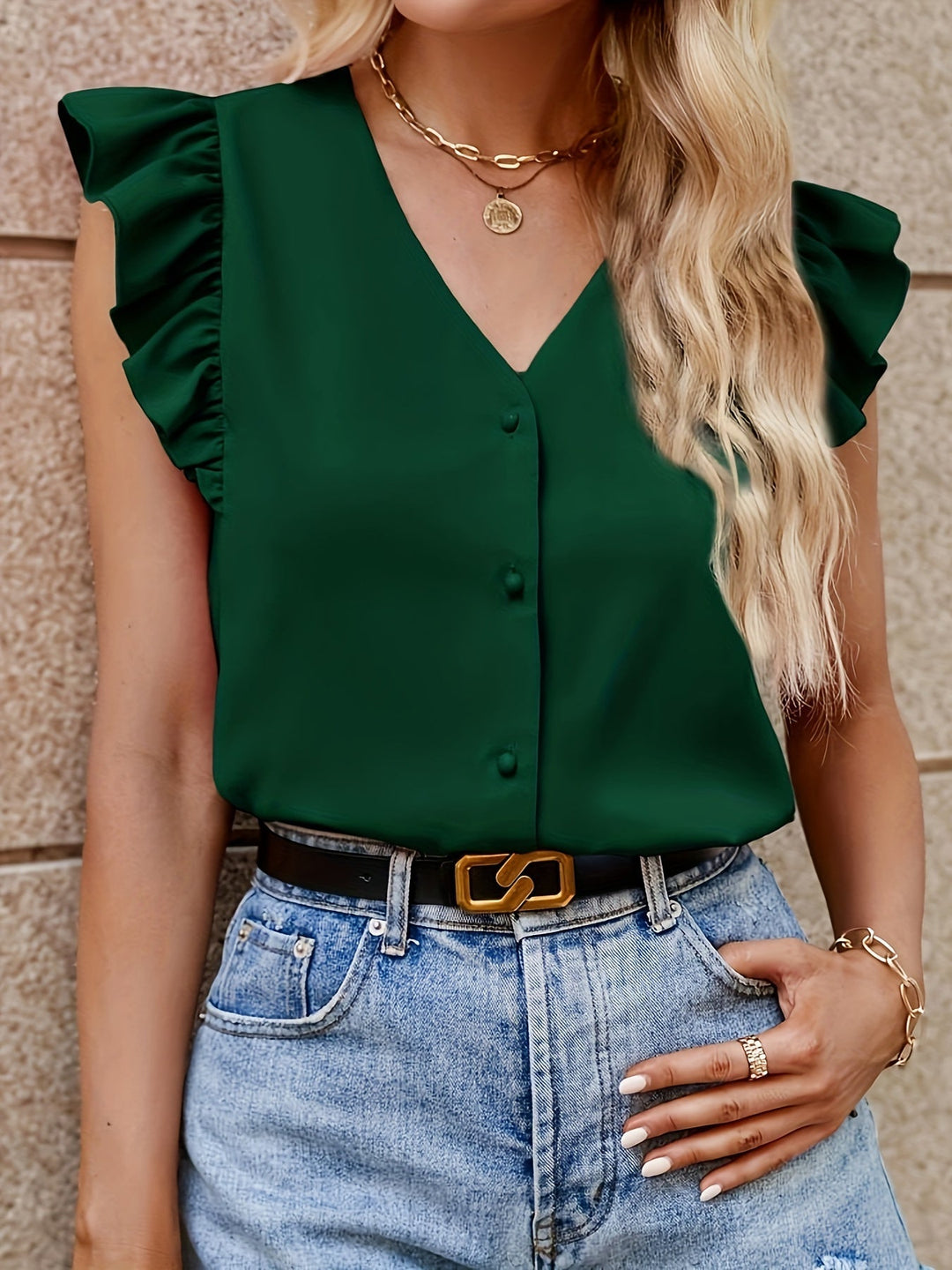 Dahlia - Elegant Blouse with Chic Ruffles for Women