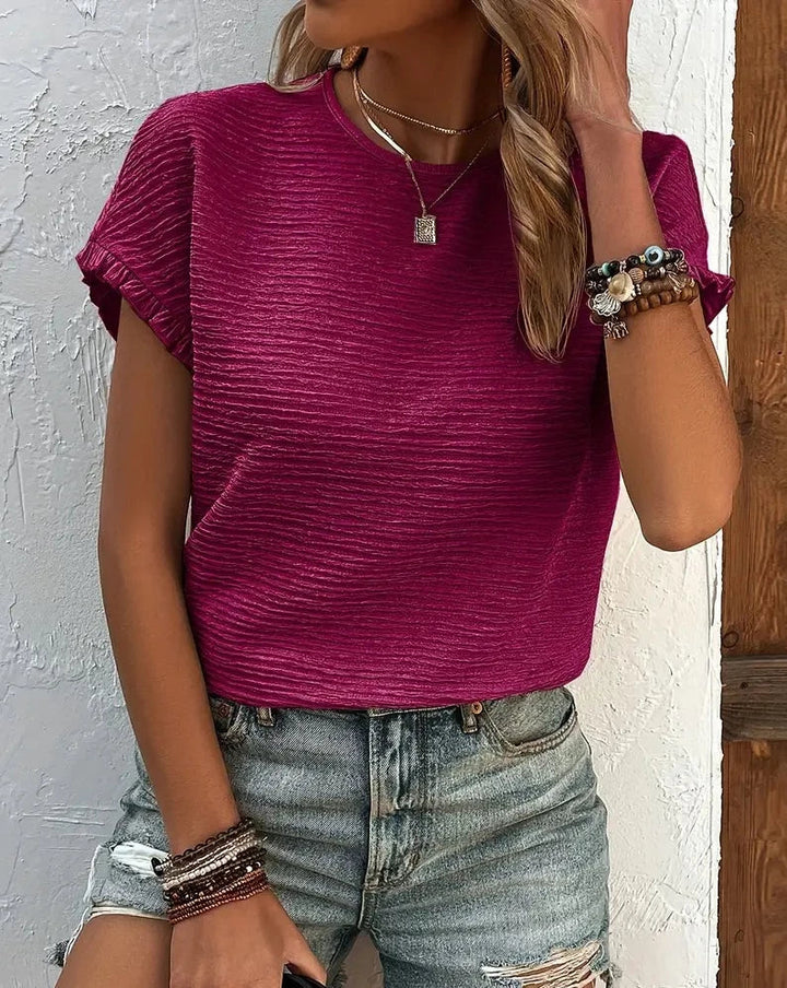 Jinky - Stylisches süßes T-Shirt mit Rundhalsausschnitt und kurzen Ärmeln für Frauen
