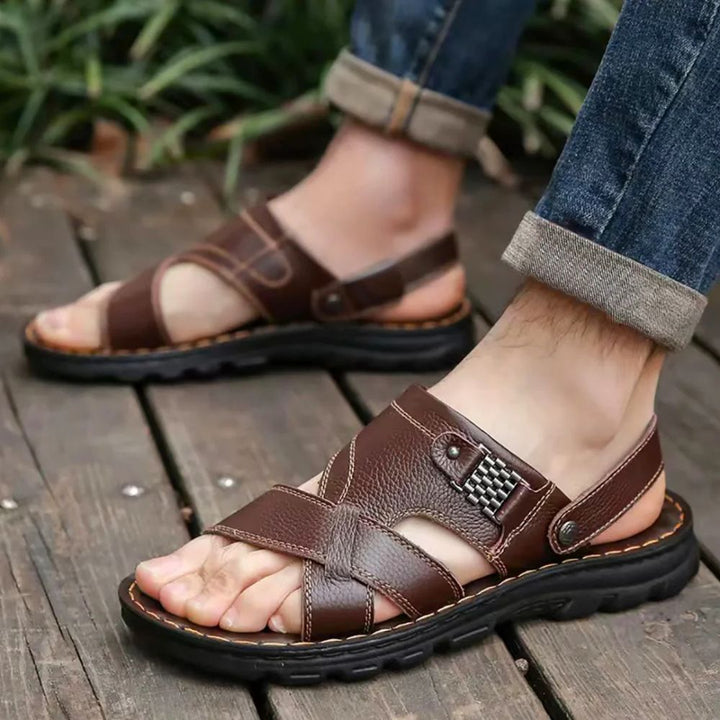 Sandales estivales en cuir avec maintien optimal pour un confort maximal - Tibor