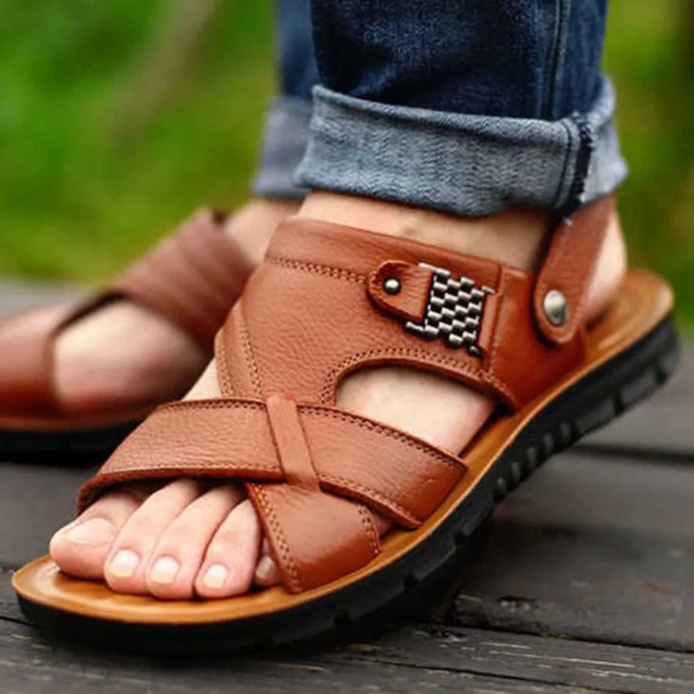 Sandales estivales en cuir avec maintien optimal pour un confort maximal - Tibor