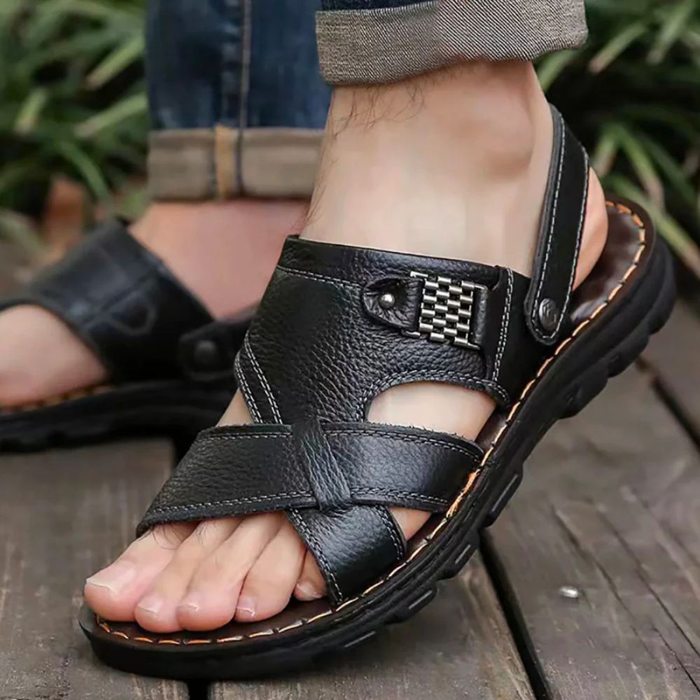Sandales estivales en cuir avec maintien optimal pour un confort maximal - Tibor