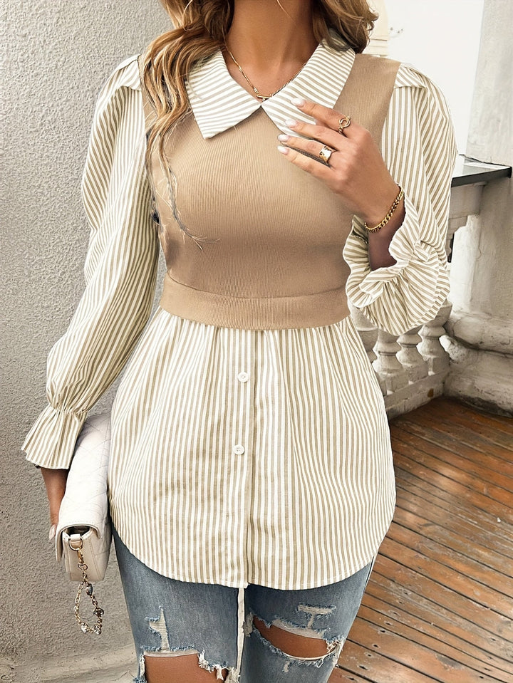 Olivia - Elegante gestreifte Bluse für Frauen in stilvoller Frühjahrs- und Herbstmode