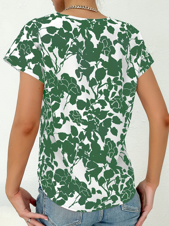 Ariel - Trendy summer blouse with floral design for women