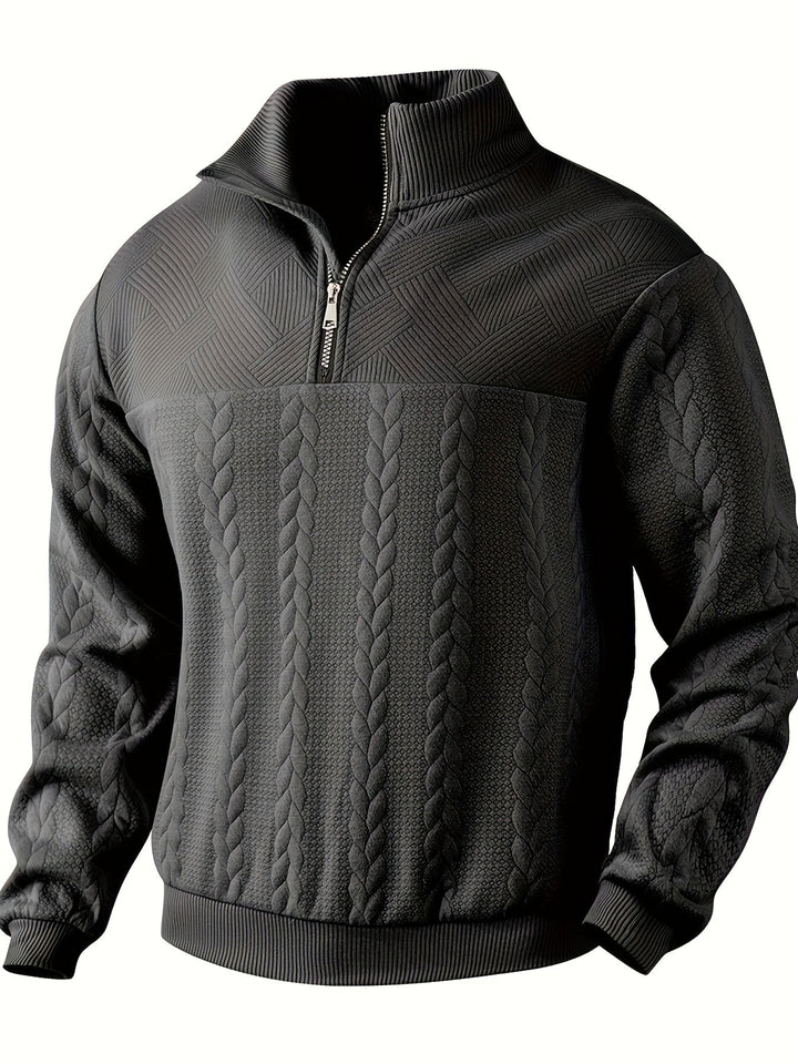 Alain™ - Vintage Herren-Pullover mit Reißverschluss aus Kaschmir