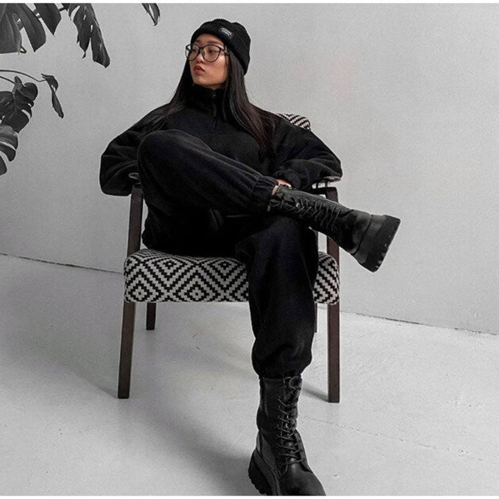 Survêtement noir stylé pour femmes - Collection Pearl