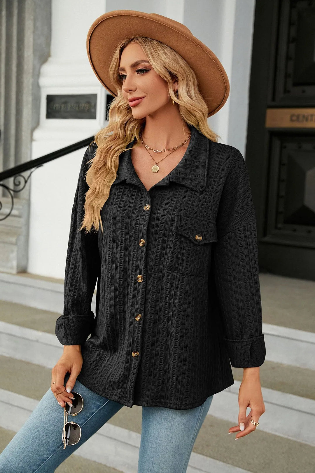Marian - Elegant and comfortable summer blouse with print for women