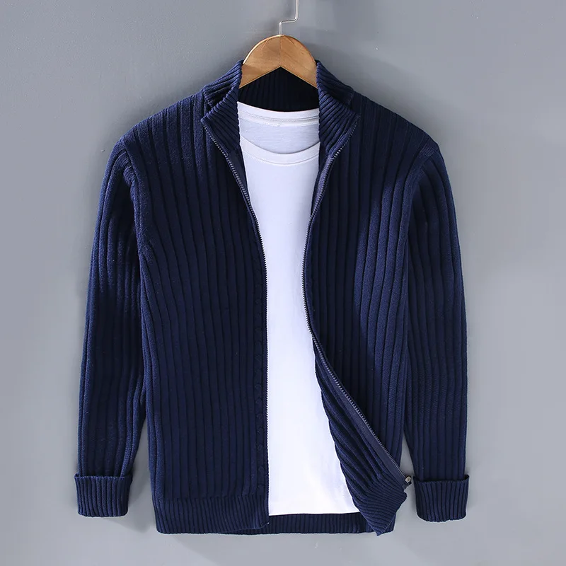 Pierre™ - Men's Shetland Wool Cardigan with Zipper