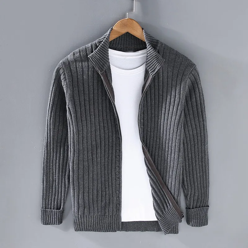Pierre™ - Men's Shetland Wool Cardigan with Zipper