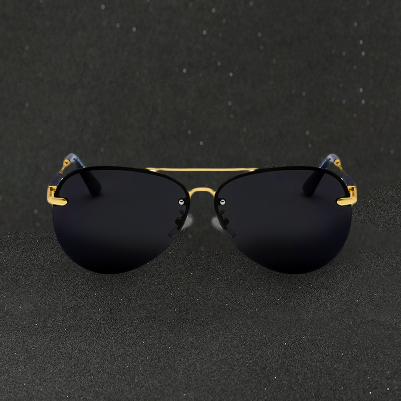 Alec - Lunettes de soleil aviateur polarisées noires stylées pour hommes
