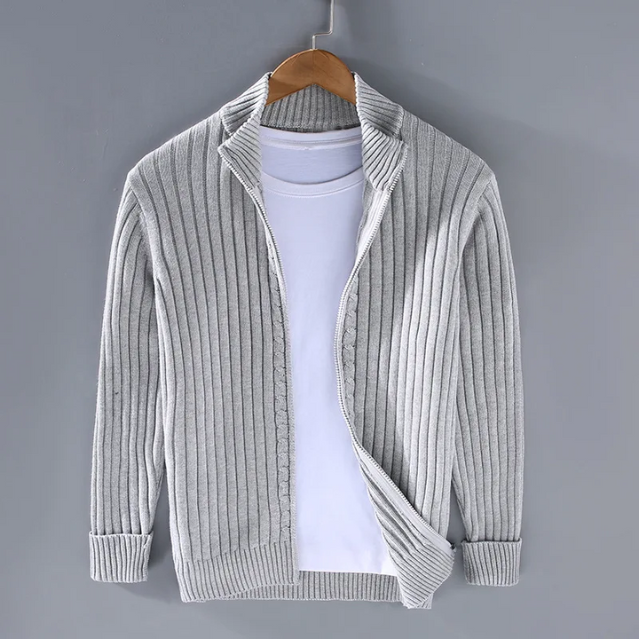 Pierre™ - Men's Shetland Wool Cardigan with Zipper