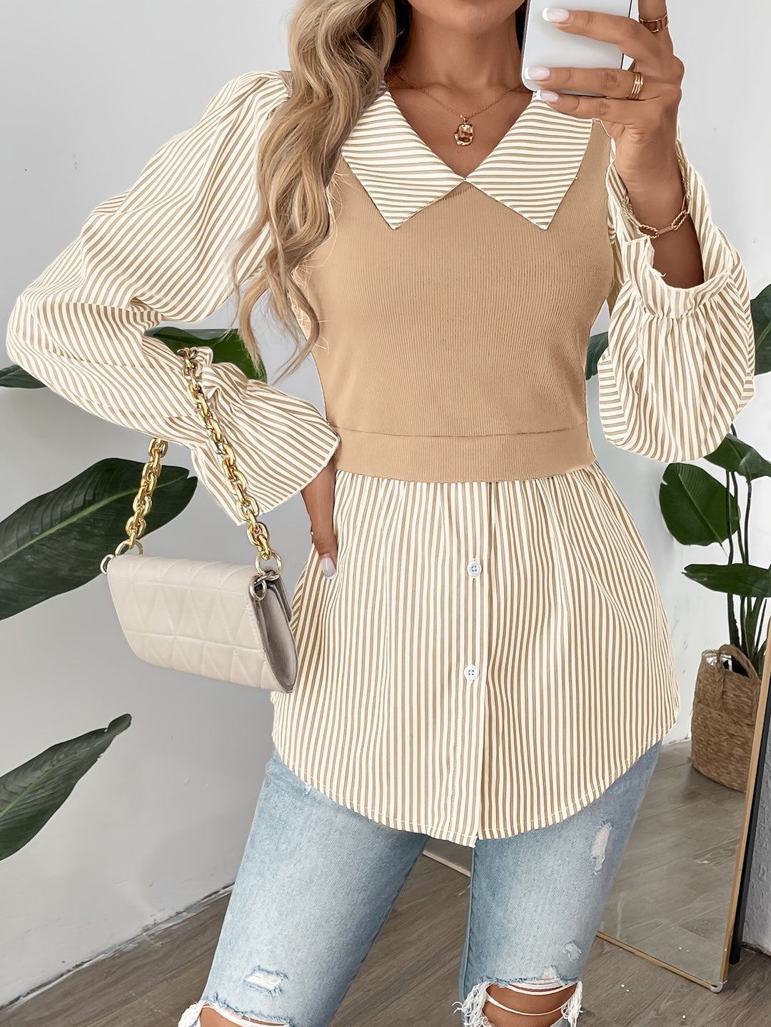Olivia - Elegante gestreifte Bluse für Frauen in stilvoller Frühjahrs- und Herbstmode