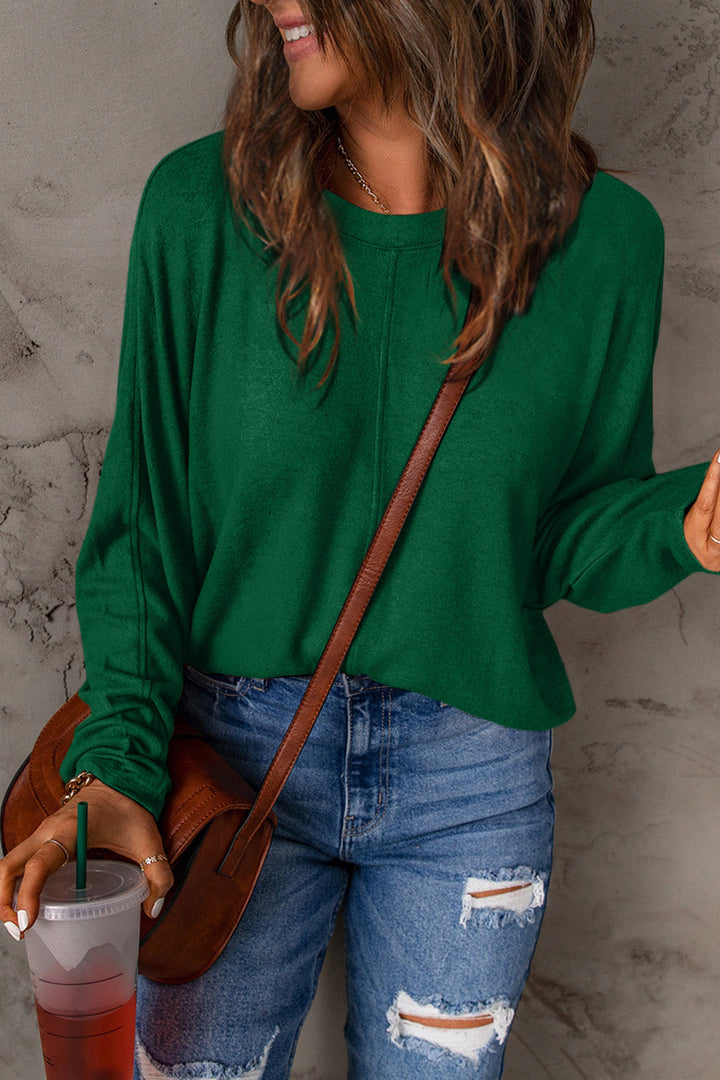 Fiona - Stylish Casual Autumn T-Shirt with Crew Neck and Long Sleeves for Women