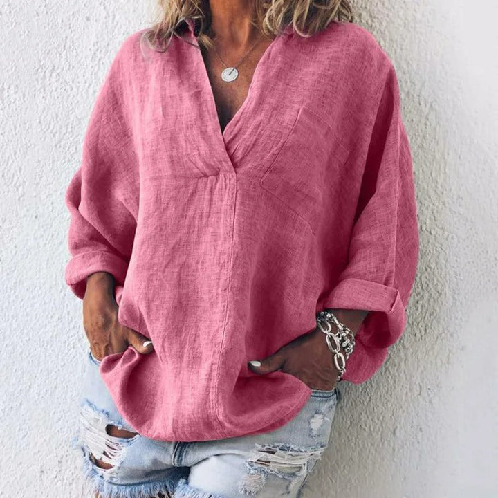 Victoria - Elegant Cotton Blouse with Classic Design for Women