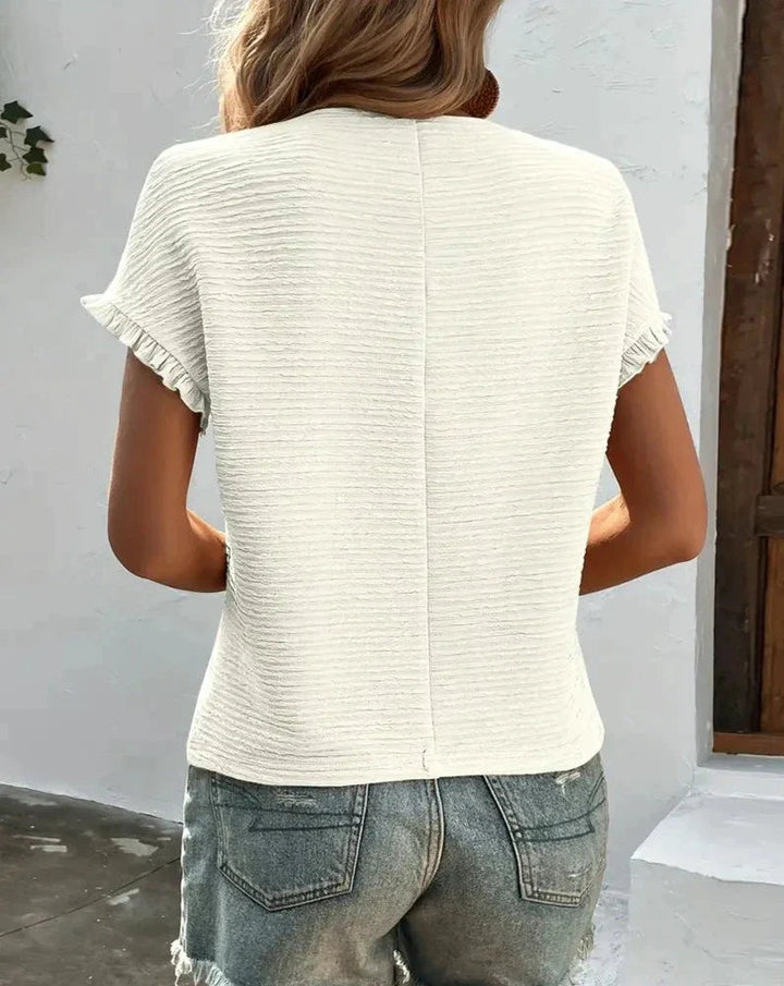 Jinky - Stylisches süßes T-Shirt mit Rundhalsausschnitt und kurzen Ärmeln für Frauen