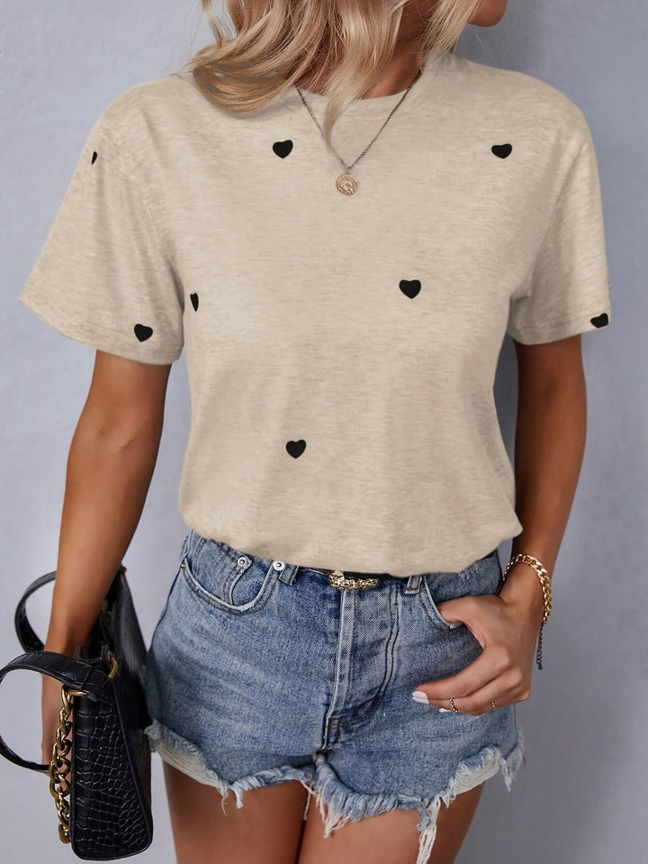 Alissa - T-shirt stylé avec motif cœur charmant pour femmes