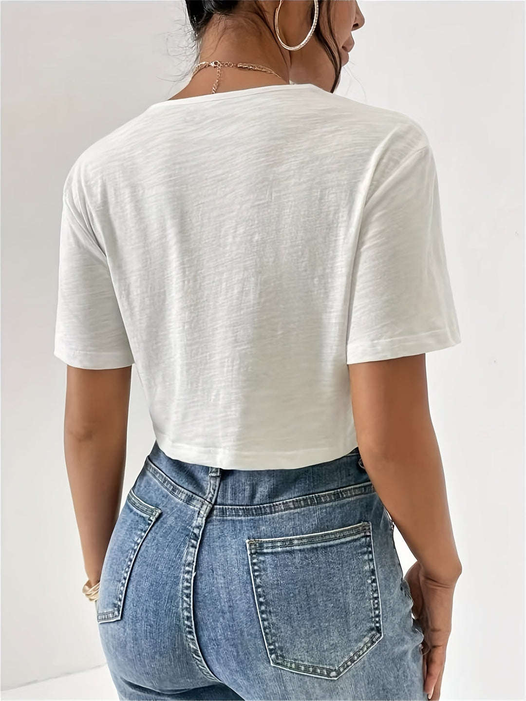 Chic cherry T-shirt with unique texture for women