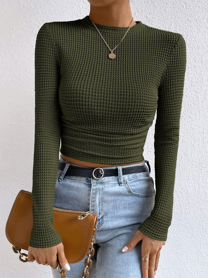 Monica - Casual Autumn Crew Neck Shirt with Long Sleeves for Women