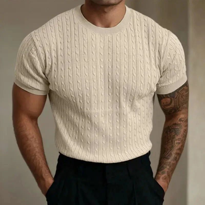 Chemise d'été tricotée stylée pour hommes - Louke