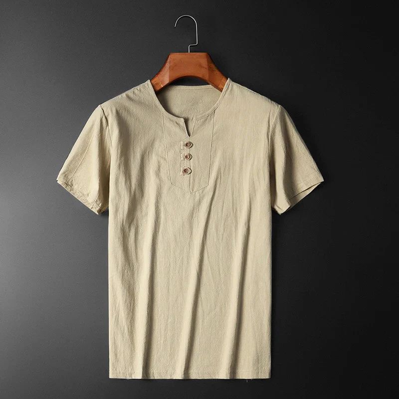 Fashionable and Comfortable Lightweight Cotton-Linen Summer T-Shirt for Men - Gio