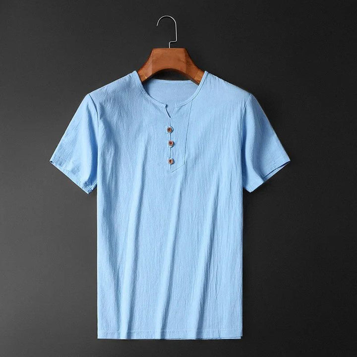 Fashionable and Comfortable Lightweight Cotton-Linen Summer T-Shirt for Men - Gio