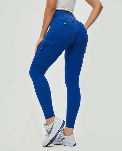 Jeana - Leggings cargo de haute qualité avec taille haute luxueuse