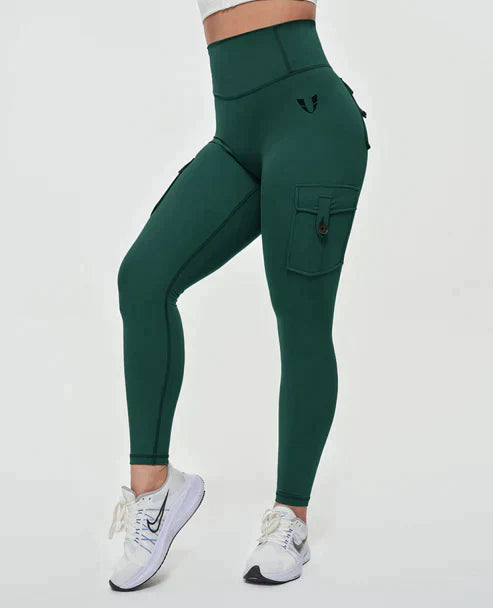 Jeana - Leggings cargo de haute qualité avec taille haute luxueuse