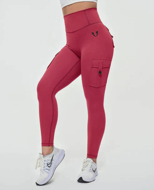 Jeana - Leggings cargo de haute qualité avec taille haute luxueuse