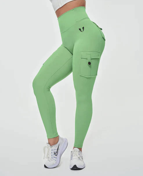 Jeana - Leggings cargo de haute qualité avec taille haute luxueuse