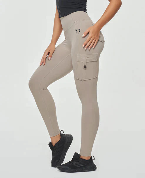 Jeana - Leggings cargo de haute qualité avec taille haute luxueuse
