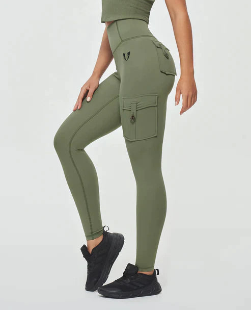 Jeana - Leggings cargo de haute qualité avec taille haute luxueuse