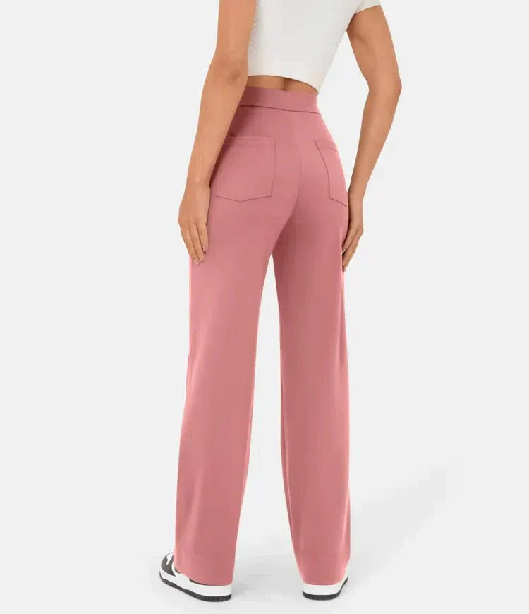 Stylish elastic casual pants with high waist - Sophia