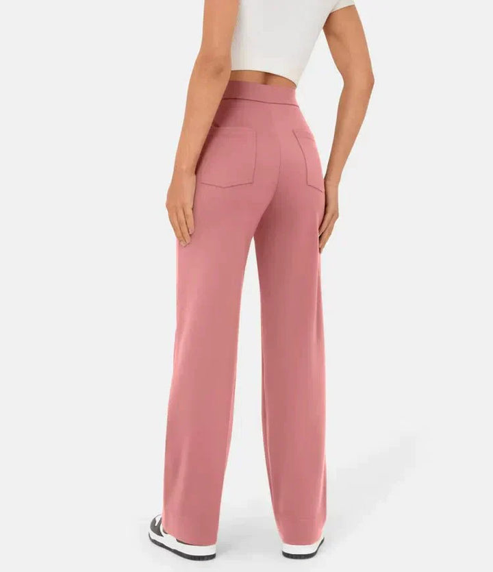 Stylish elastic casual pants with high waist - Sophia