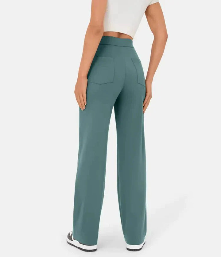 Stylish elastic casual pants with high waist - Sophia