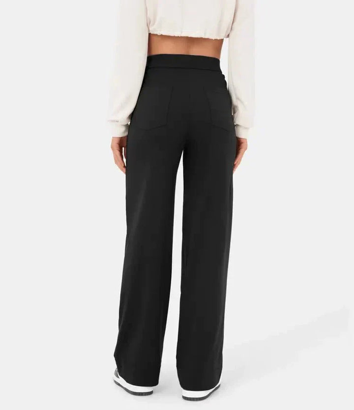 Stylish elastic casual pants with high waist - Sophia