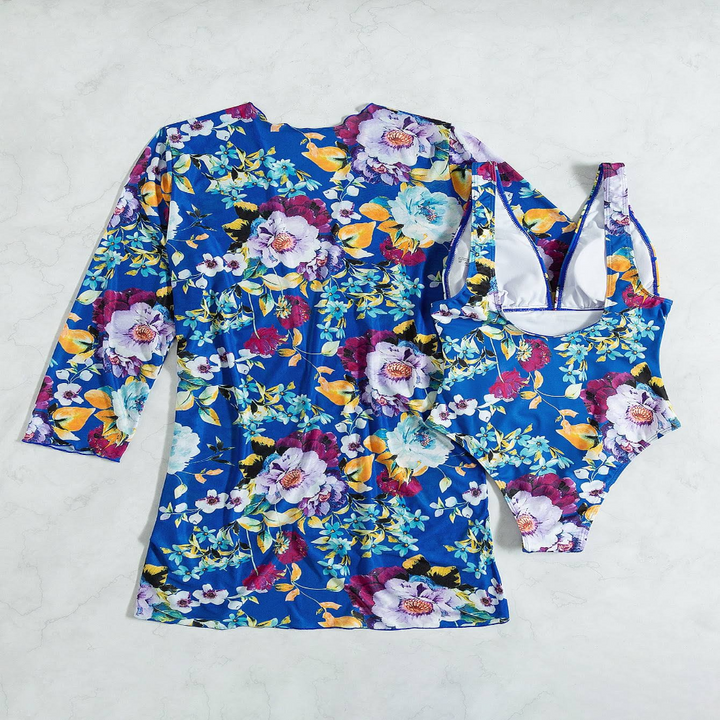 JINA - Bikini d'été 3 pièces bleu éclatant pour un look de plage parfait