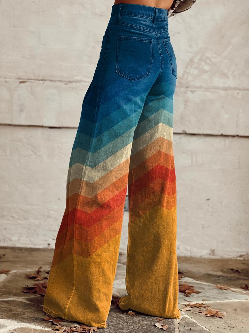 Hannah™ - Weite Retro Chevron-Hosen