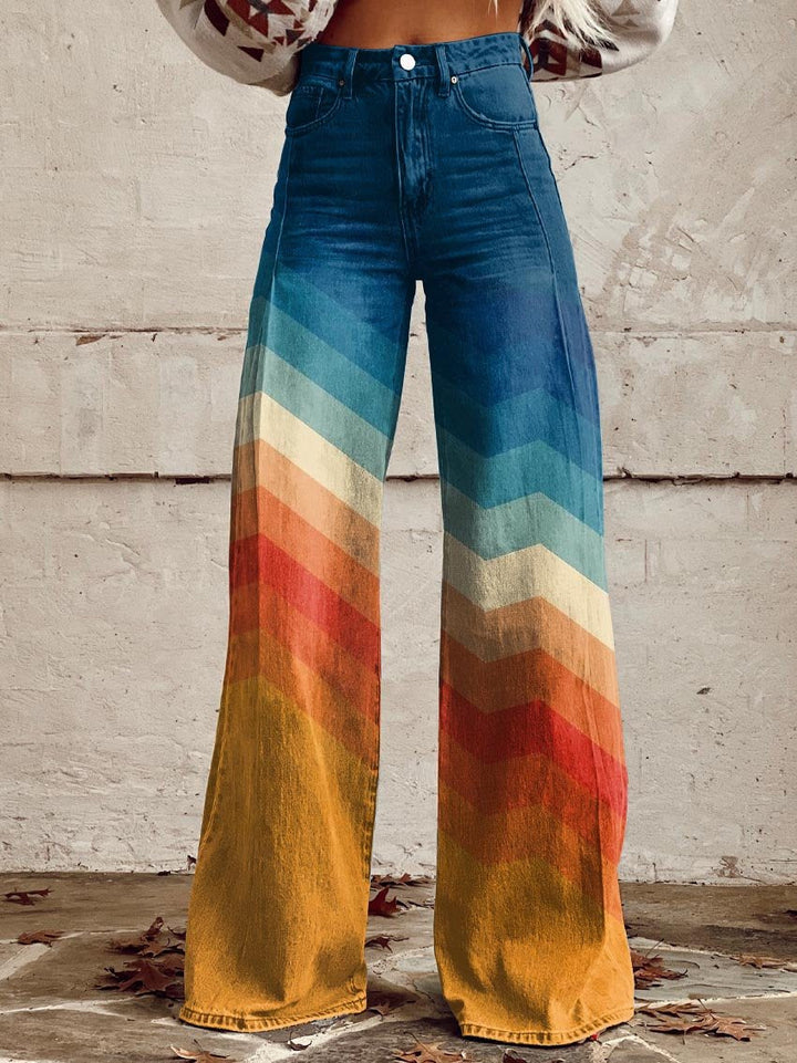 Hannah™ - Weite Retro Chevron-Hosen