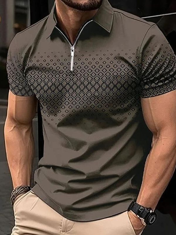 Elegantes klassisches Sommer-Polohemd für Männer - Farbe Nerz