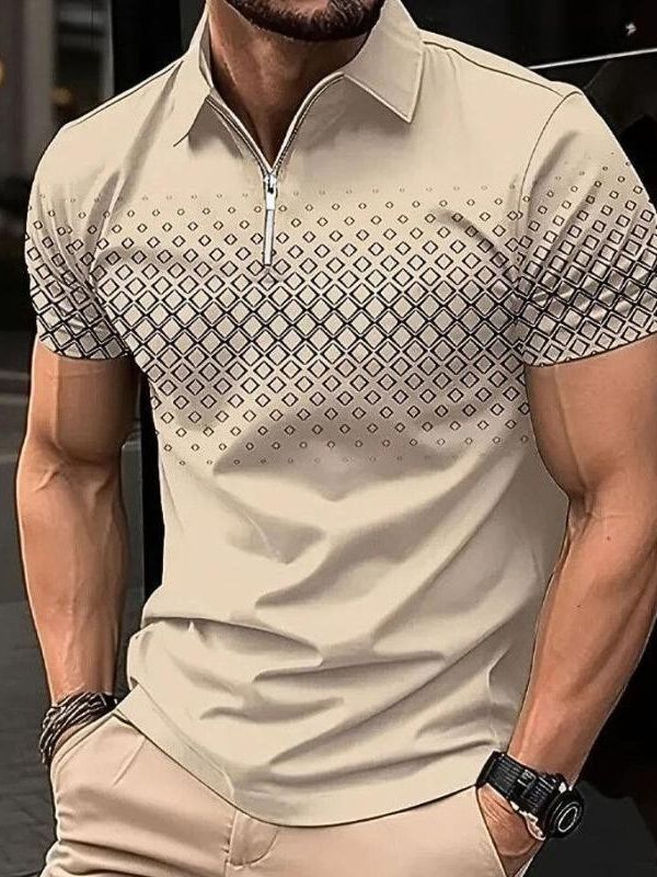 Elegantes klassisches Sommer-Polohemd für Männer - Farbe Nerz