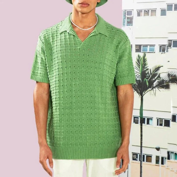 Vibrantly Knitted Men's Summer Polo Shirt - Roge