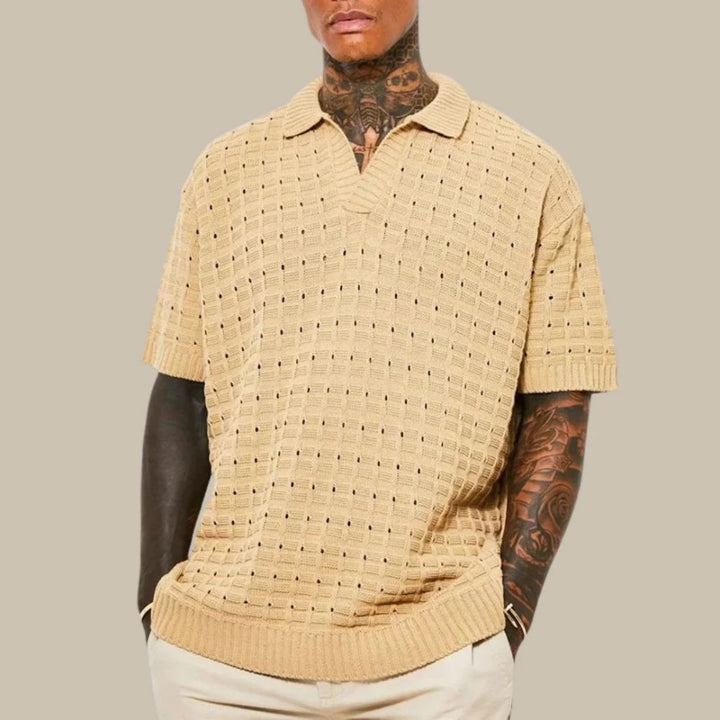 Vibrantly Knitted Men's Summer Polo Shirt - Roge