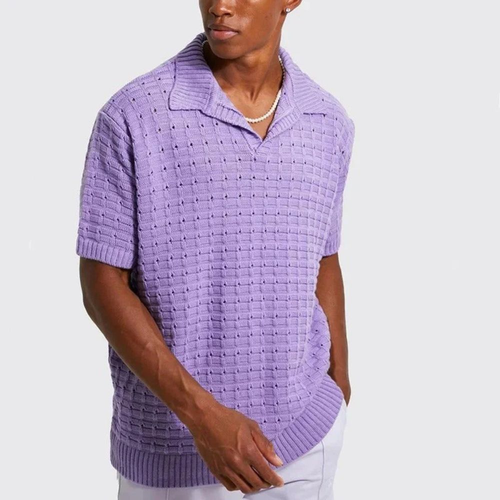 Vibrantly Knitted Men's Summer Polo Shirt - Roge