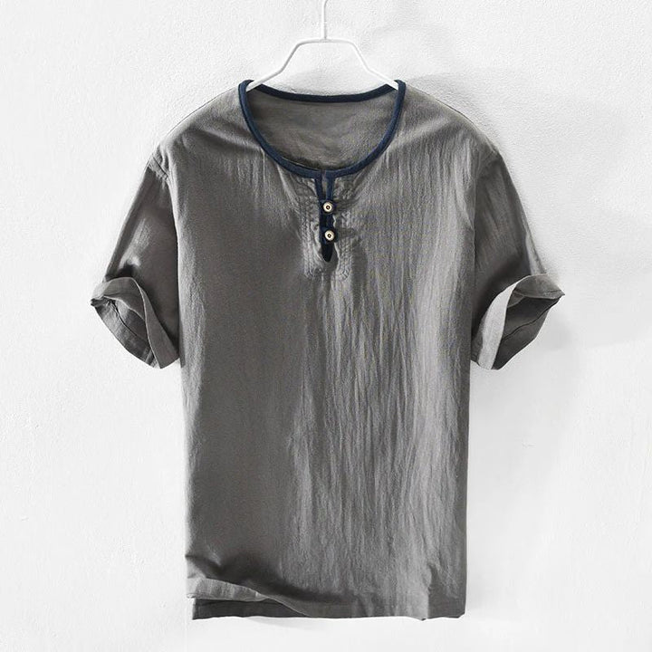 Chemise d'été à la mode et confortable en lin léger pour hommes - Hajo