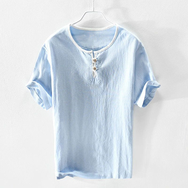 Chemise d'été à la mode et confortable en lin léger pour hommes - Hajo