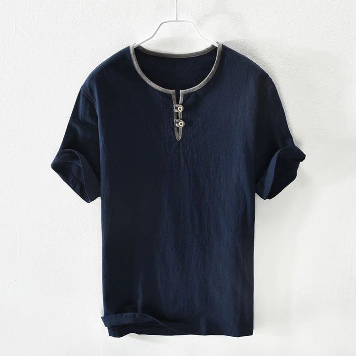Chemise d'été à la mode et confortable en lin léger pour hommes - Hajo