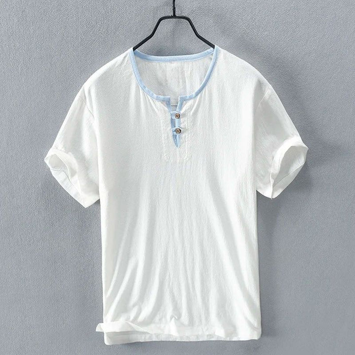 Chemise d'été à la mode et confortable en lin léger pour hommes - Hajo